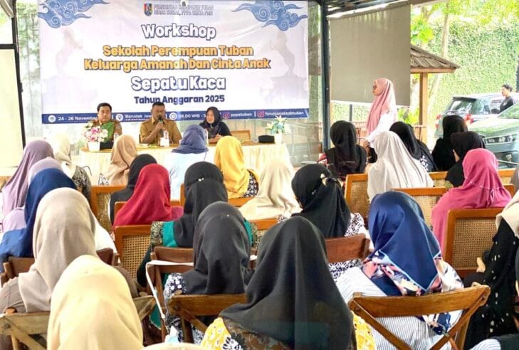 Foto: Dinas Sosial, Pemberdayaan Perempuan dan Perlindungan Anak serta Pemberdayaan Masyarakat dan Desa (Dinsos P3A serta PMD)Dinsos, P3A sdanPMD) saat gelar workshop - Foto: Mc.Tuban