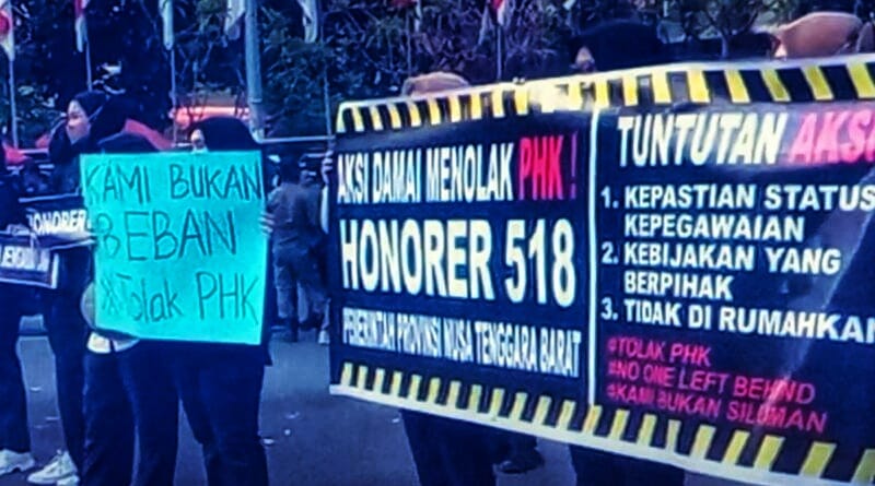 Demo 518 Honorer Pemprov NTB yang di PHK Akhir tahun ini (istimewa)