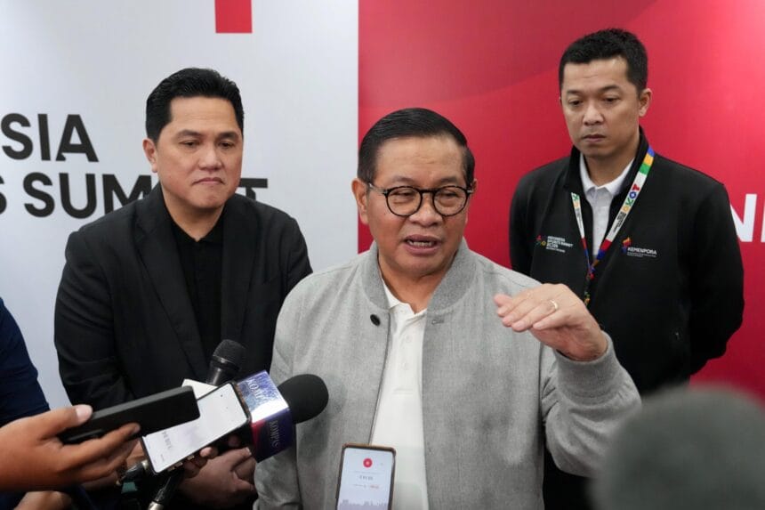 Gubernur DKI Jakarta Pramono Anung saat menjadi tamu keynote speaker di ajang Indonesia Sport Summit (ISS). /Foto Humas Kemenpora