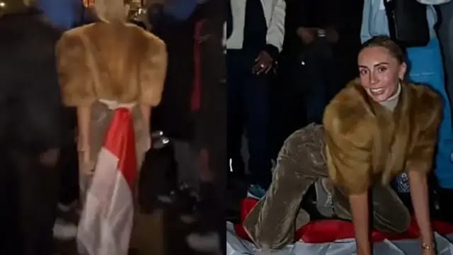 British Influencer Bonnie Blue Desecrates Indonesian Flag in London Stunt (ist)