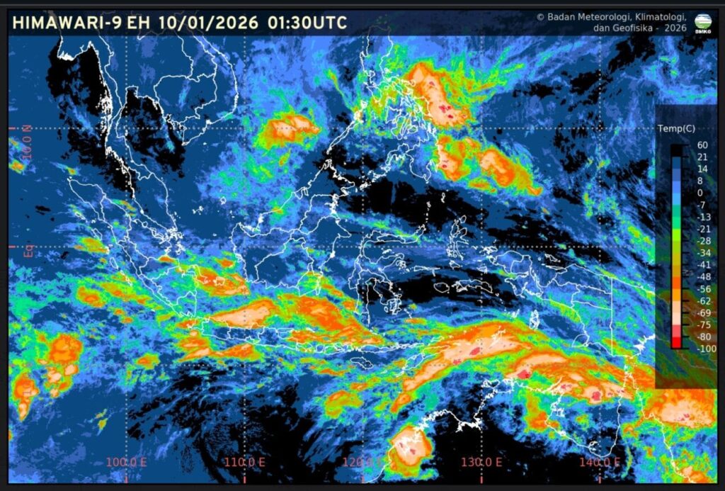 CITRA SATELIT Cuaca 10/1/2026 (Screenshot BMKG.GO.ID/GETNEWS)