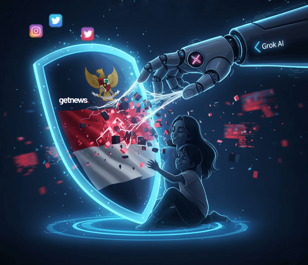 Ilustrasi pemutusan aplikasi Grok di media sosial (GETNEWS.AI)