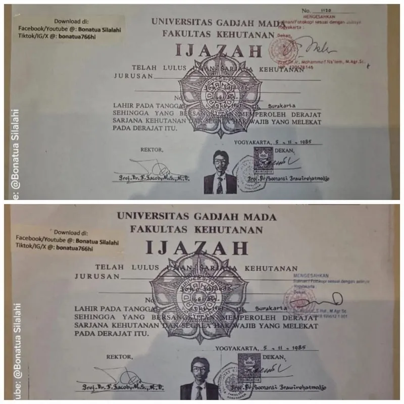 Ijazah Jokowi KPU (Youtuve @Bonatua Silalahi)
