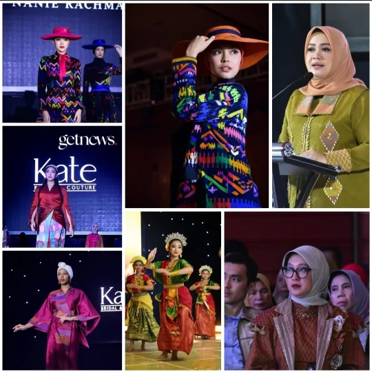 Peragaan busana Marvelous Wastra NTB 2026 menampilkan koleksi kain Muna Pa'a khas Dompu di Lombok Raya Hotel (HUMAS PEMPROV NTB/GETNEWS.)
