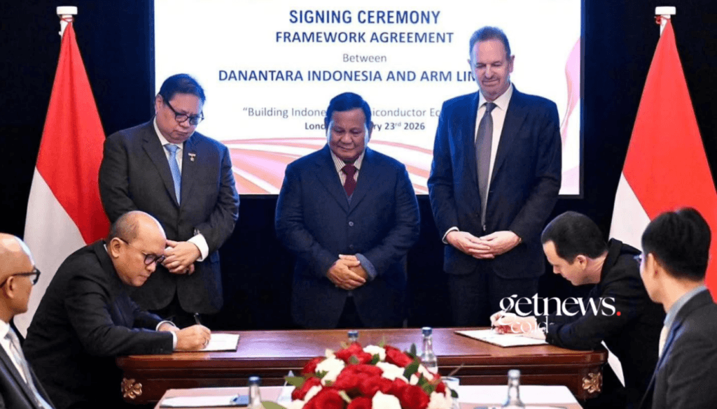 Presiden Prabowo saksikan kerja sama Danantara-Arm untuk kuasai desain chip. (BPMI Setpres/GETNEWS.)