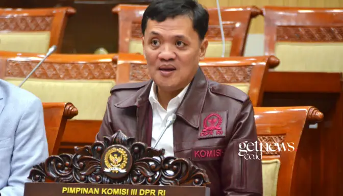 Ketua Komisi III DPR RI, Habiburokhman, dalam Konferensi Pers di Gedung Nusantara III, DPR RI, Senayan, Jakarta, Senin (23/2/2026). Foto: Aurel/Karisma (DPR RI/GETNEWS.)