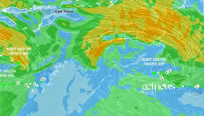 Tiga Bibit Siklon Tropis Aktif di Selatan Indonesia. (Foto BMKG)