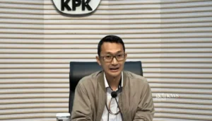 Juru Bicara Komisi Pemberantasan Korupsi (KPK) Budi Prasetyo. (ANTARAFOTO/Rio Feisal)