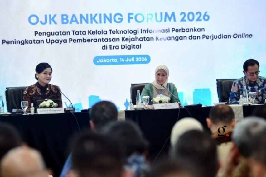 Menteri Komunikasi dan Digital Meutya Hafid pada Selasa (14/7/2026) mengatakan menegaskan pemberantasan judi _online_ kini memasuki pendekatan baru yang menyasar seluruh ekosistem kejahatan, mulai dari situs, aliran dana, hingga jaringan pelakunya. Foto: Humas Kemkomdigi/GETNEWS.