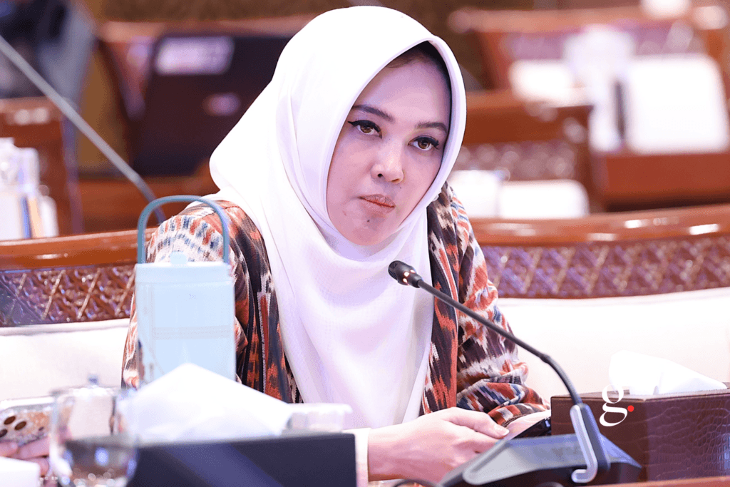 Anggota Komisi I DPR RI Sarifah Ainun Jariyah memberikan keterangan terkait wacana pengawasan pajak (dpr.go.id/GETNEWS.)