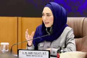Wakil Ketua DPR RI, Sari Yuliati dalam pertemuan Pimpinan DPR RI dengan ormas masyarakat Pati, di Gedung Nusantara, DPR RI, Senayan, Jakarta, Senin (24/08/2026). Foto : Azka/Alma